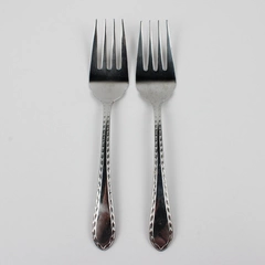 Lot Of 2 Towle Silver Diamond Antique-Gloss (Stainless) Serving Forks 9.25" Long