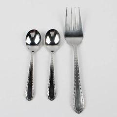 Lot Of 3 Towle Silver Diamond Antique-Gloss (Stainless) Serving Fork 2 Spoons