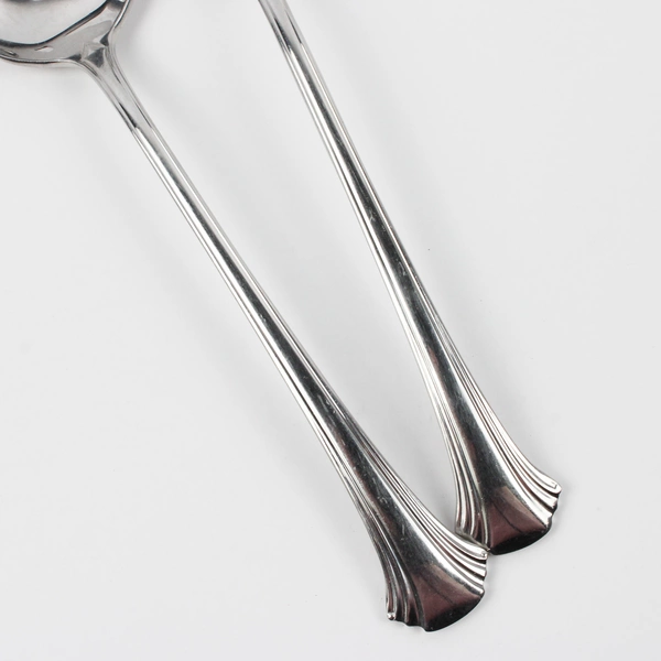 Lot Of 2 Towle Silver Exeter (Stainless) Flatware Serving Spoon Pierced/Solid 