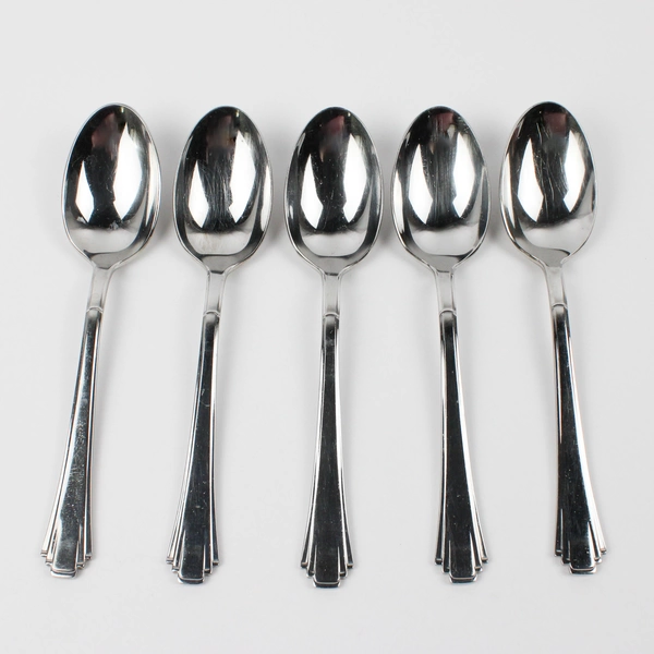 Lot Of 5 Towle Silver Empire (Stainless) Flatware Soup Spoons 7.75" Long