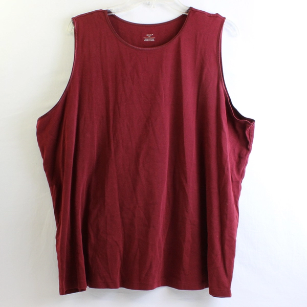 CJ Banks Maroon Red Cotton Tank Top Women's Size 3X