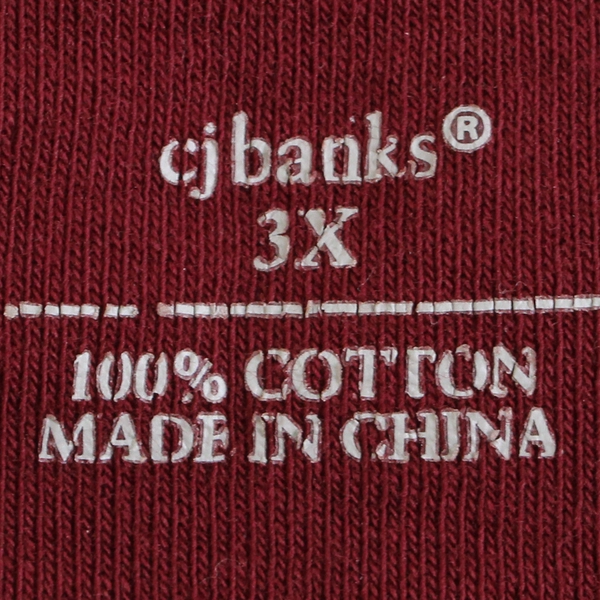 CJ Banks Maroon Red Cotton Tank Top Women's Size 3X