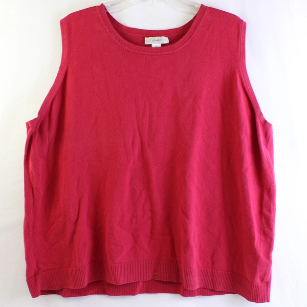 CJ Banks Red Cotton Blend Knit Tank Top Women's Size 3X