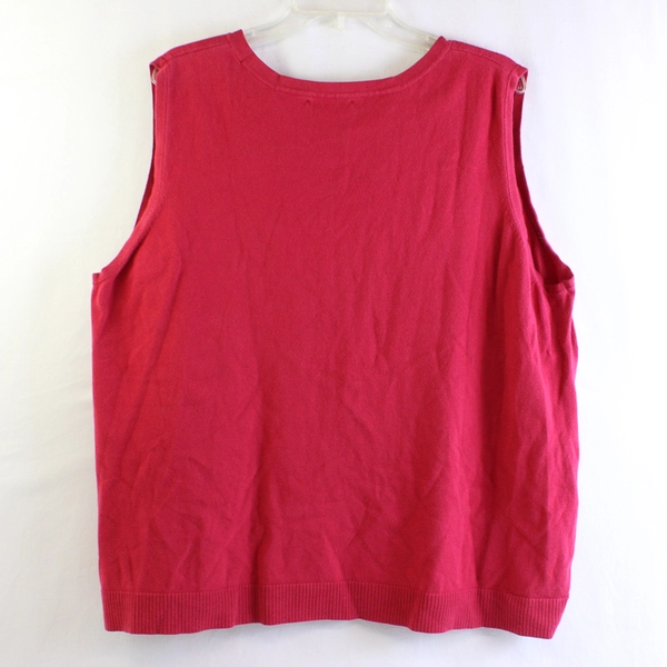 CJ Banks Red Cotton Blend Knit Tank Top Women's Size 3X