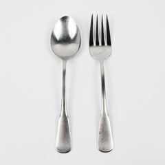 Lot Of 2 Oneida Silver Independence (Stainless) Flatware Serving Fork & Spoon