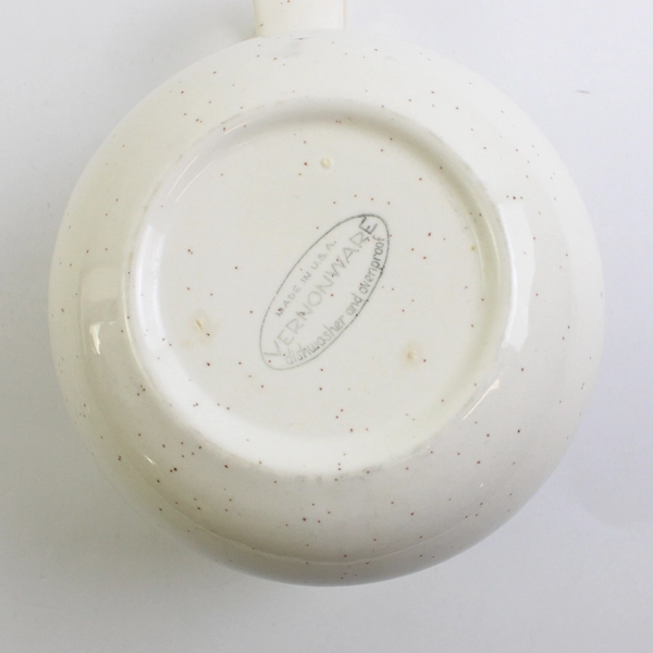 Vintage Vernonware Kilns Ceramic Pouring Jug USA Made Speckled Design 6" Wide