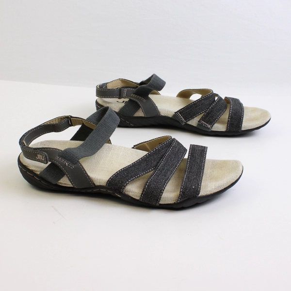 JBU By Jambu Sandal Black Denim Memory Foam Comfort Slingback Sandal Womens 8M