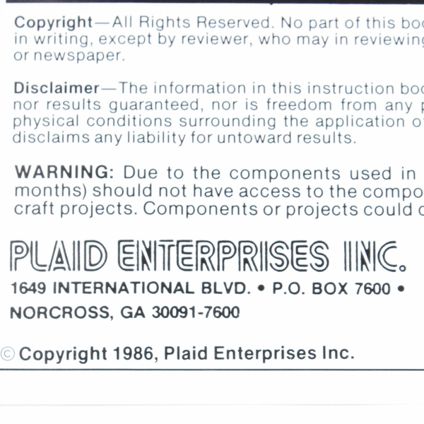 Plaids Craft Collection Bear and Bunny Fun by Pam Clarizio 1986 Paperback