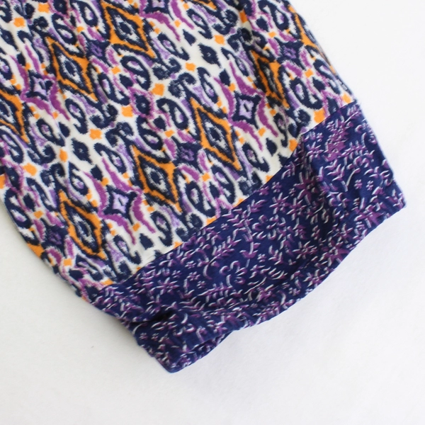 Woman Within Purple & Orange Paisley Pattern V-Neck Blouse Women's Size 1X 22/24