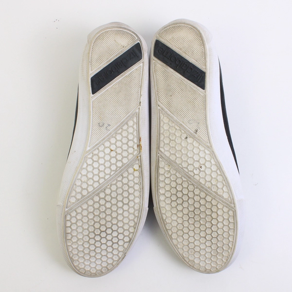 Liz Claiborne Black/White Leather Blair Loafer Gold Chain Detail Women's Size 8M