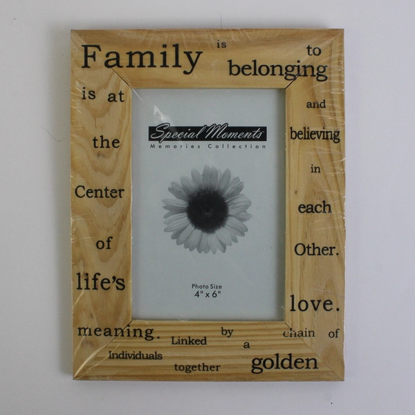 New "Family Sentiment" Pine Wood Table Photo Frame 4" x 6"
