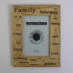 New "Family Sentiment" Pine Wood Table Photo Frame 4" x 6"
