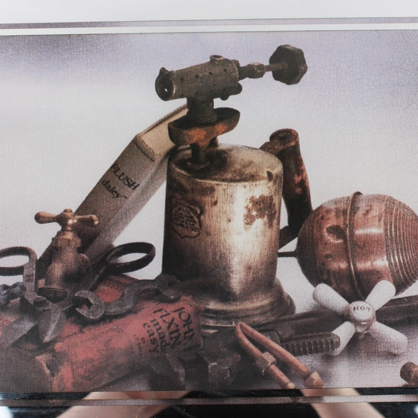 Framed Vintage 1979 Blow Torch Lithograph Ira Roberts Publishing 8" x 10"