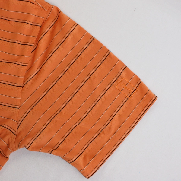 PGA Tour Orange Horizontal Stripped Short Sleeve Polo Shirt Men's Size XL
