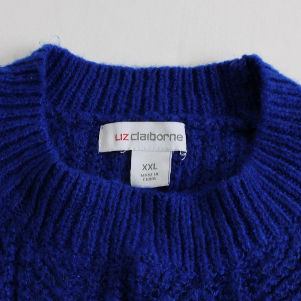 Liz Claiborne Ultramarine Blue Knitted Long Sleeve Sweater Women's Size XXL
