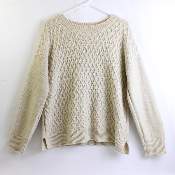 St John's Bay Cream Long Sleeve Knitted Sweater Women's Size XL