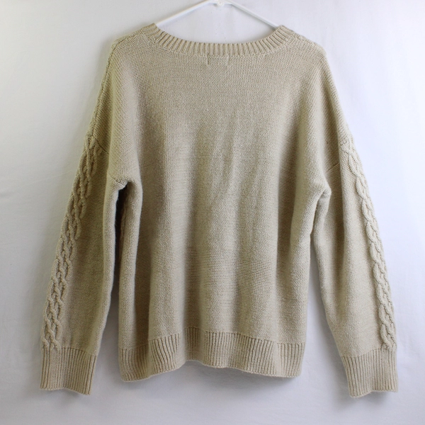 St John's Bay Cream Long Sleeve Knitted Sweater Women's Size XL