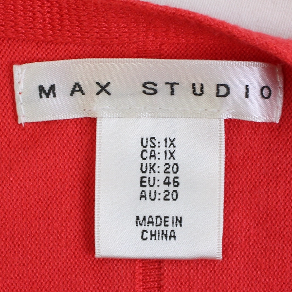 Max Studio Solid Orange/Red Color Sweater 3/4-Sleeve Women's XL 1X