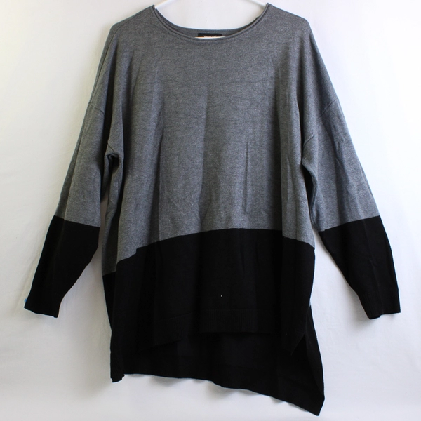 Verve Ami Gray/Black Sweater Long-Sleeve Women's 1X