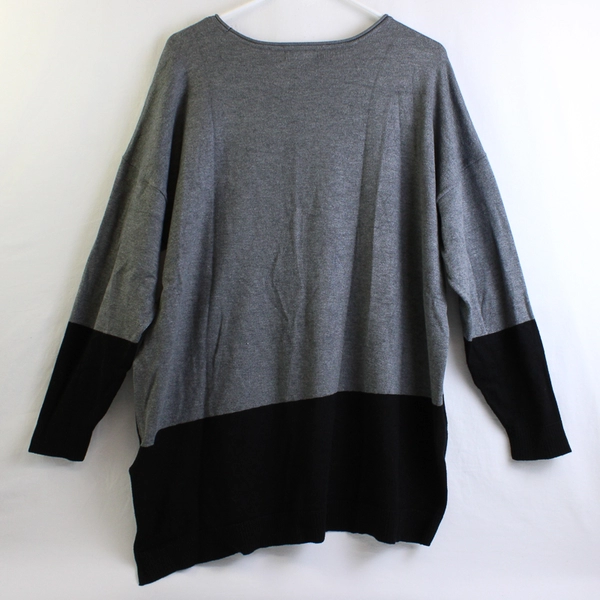 Verve Ami Gray/Black Sweater Long-Sleeve Women's 1X