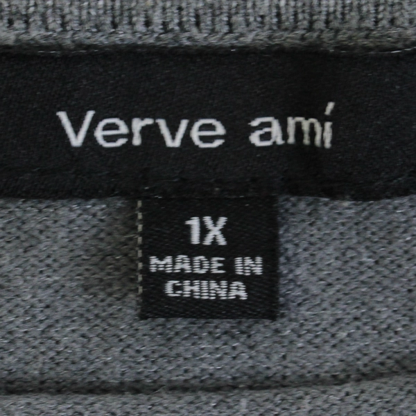 Verve Ami Gray/Black Sweater Long-Sleeve Women's 1X