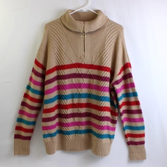 Charter Club Women's XL Multicolor Striped Knit Turtleneck Sweater
