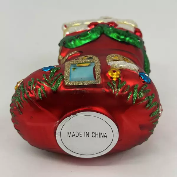 RADKO Old Women Who Lived In a Shoe House With Flowers Mercury Glass Ornament