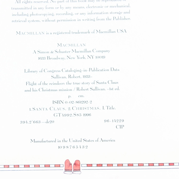 Flight of the Reindeer Robert Sullivan 1996 HC DJ The True Story of Santa Claus