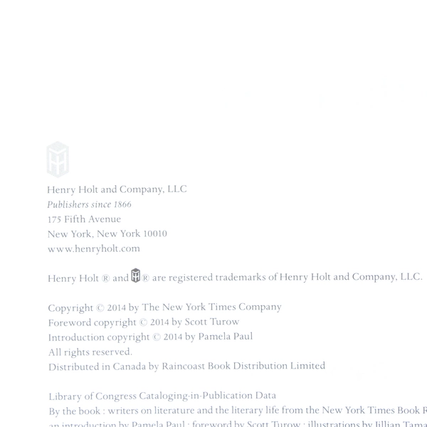 By the Book Edited by Pamela Paul Features Writers on Literature 2014 HC No DJ