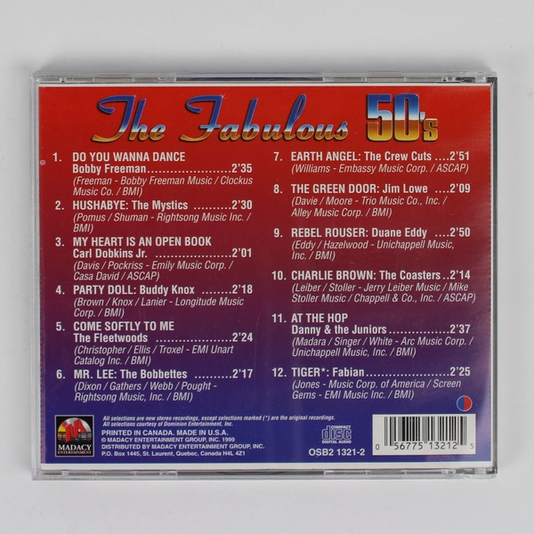 The Fabulous 50’s Disc #2 Music CD of the 50s Madacy Entertainment Group 1999