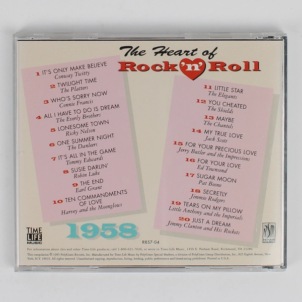 Time Life The Heart Of Rock 'n' Roll 1958 Music CD 1995 Polygram Records