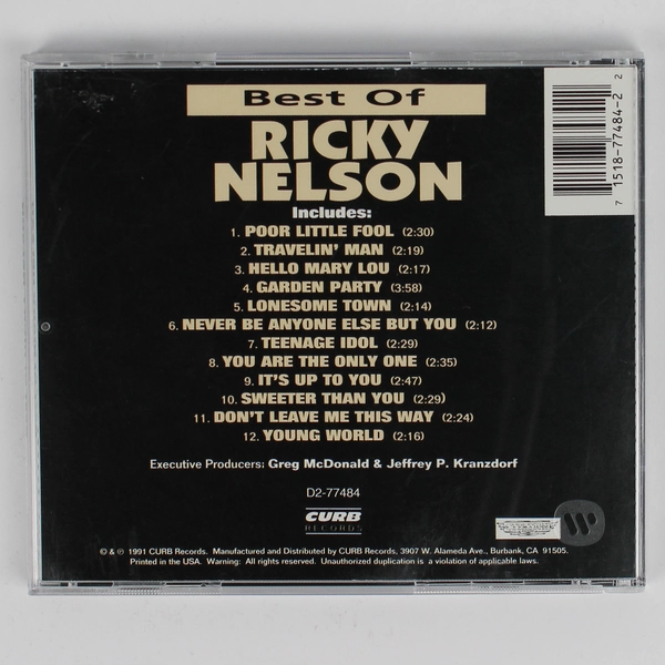 The Best of Ricky Nelson 1991 Music CD Curb Records