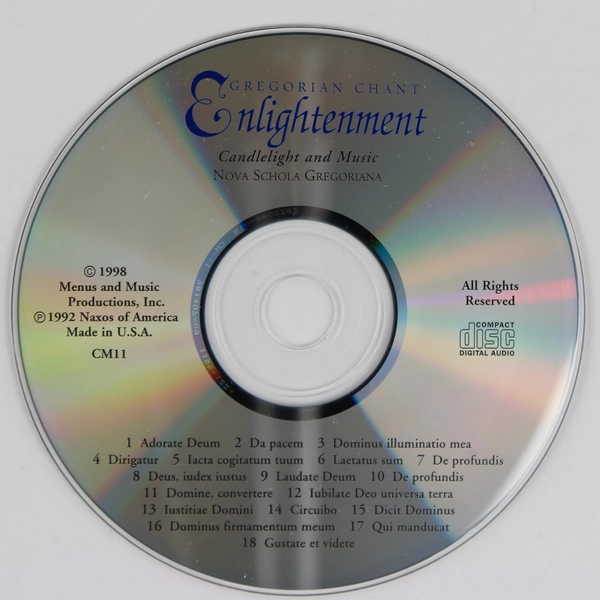 Gregorian Chants Enlightenment Candlelight & Music 1998 Music CD
