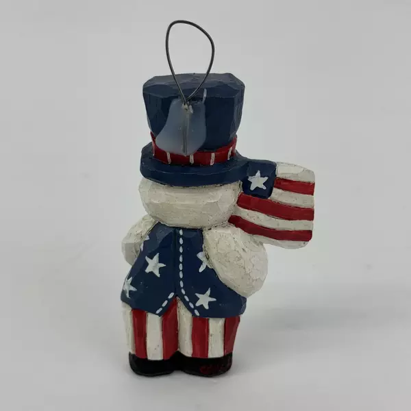 Eddie Walker Patriotic Santa Uncle Sam July 4th Figurine Stars Stripes w/Flag