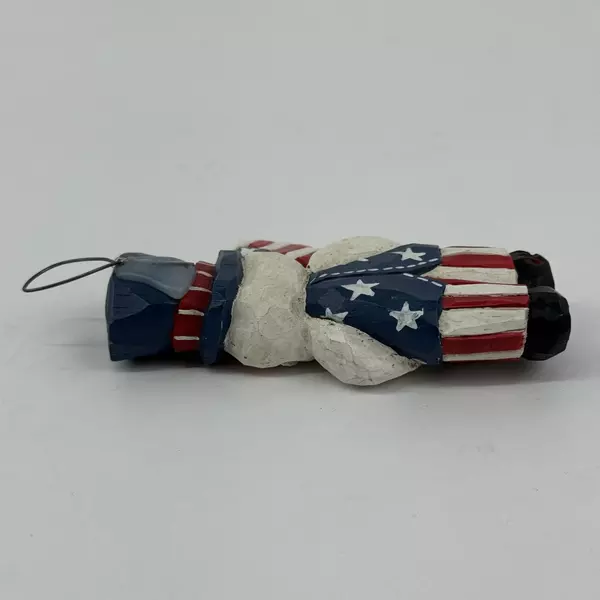 Eddie Walker Patriotic Santa Uncle Sam July 4th Figurine Stars Stripes w/Flag