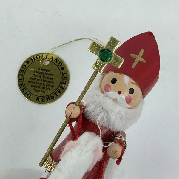 Merry Christmas Santa Gelukkig Kerstfeest Vintage Christmas Ornament Holland