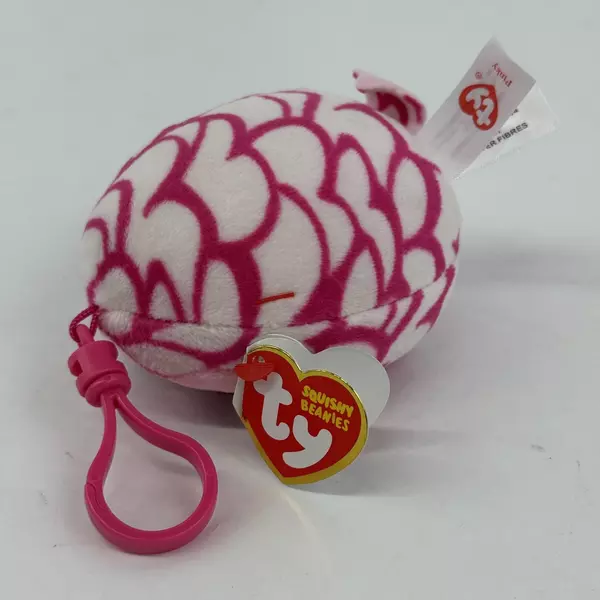 2022 TY Mini Beanie Squish-A-Boos Plush PINKY the Pink Owl 3 inches Key Clip