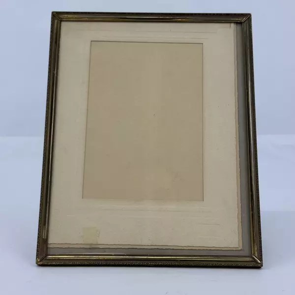 Vintage Brass Scharling Silversmith 8x10 Frame Velvet Back Hand Or Display Stand