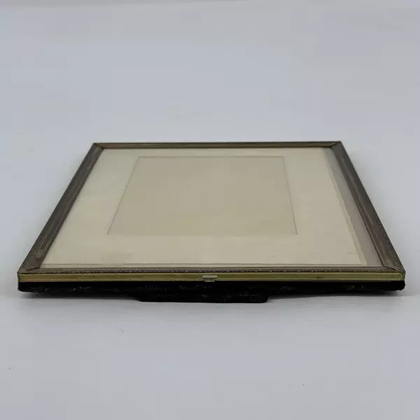 Vintage Brass Scharling Silversmith 8x10 Frame Velvet Back Hand Or Display Stand