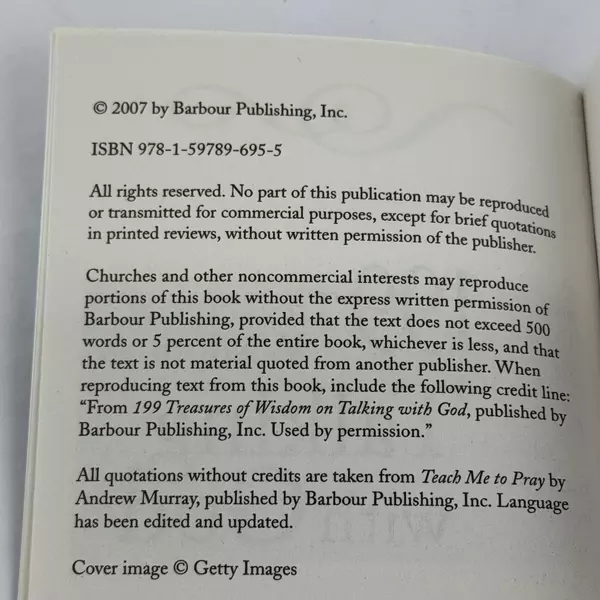 199 Treasures of Wisdom on Talking with God by Barbour Publishing Staff 2007