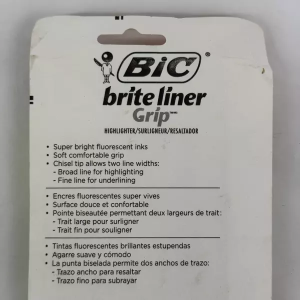 BIC Brite Liner Grip Highlighter Chisel Tip Yellow 5-Count