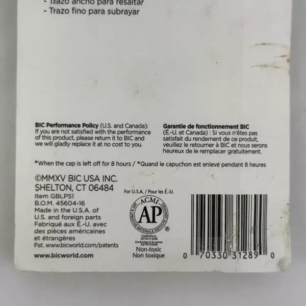 BIC Brite Liner Grip Highlighter Chisel Tip Yellow 5-Count