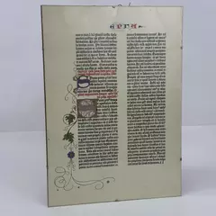 Glass Framed Parchment Print Of A Page From The Gutenberg Bible In Latin #1