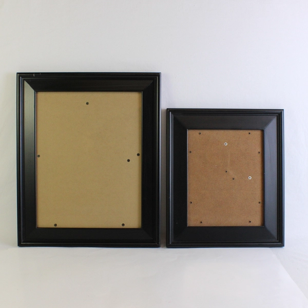 Lot of 2 Matte Black Picture Frames 8" x 10" & 11" x 14" FLAWED