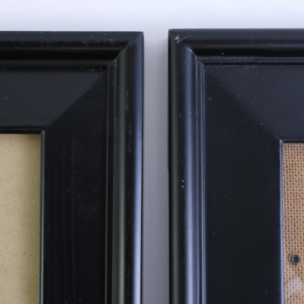 Lot of 2 Matte Black Picture Frames 8" x 10" & 11" x 14" FLAWED