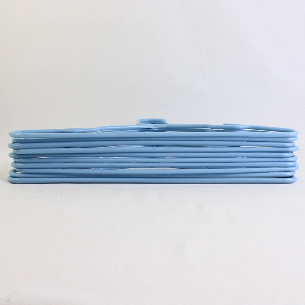 Lot of 10 Light Blue Notched Tubular Clothing Hangers