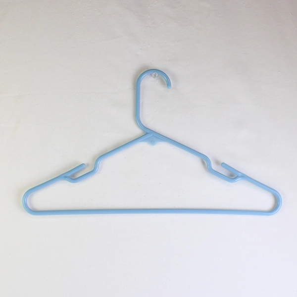 Lot of 10 Light Blue Notched Tubular Clothing Hangers