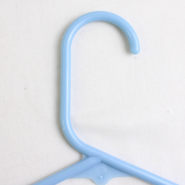 Lot of 10 Light Blue Notched Tubular Clothing Hangers