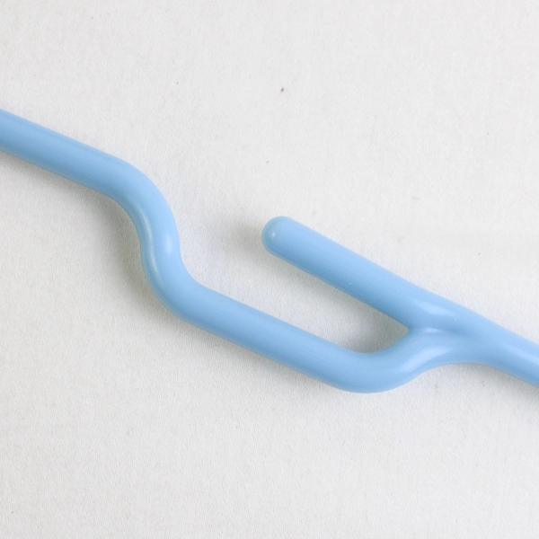 Lot of 10 Light Blue Notched Tubular Clothing Hangers