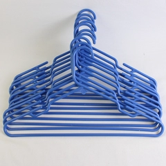 Lot of 10 Sky Blue Tubular Notched Clothing Hangers